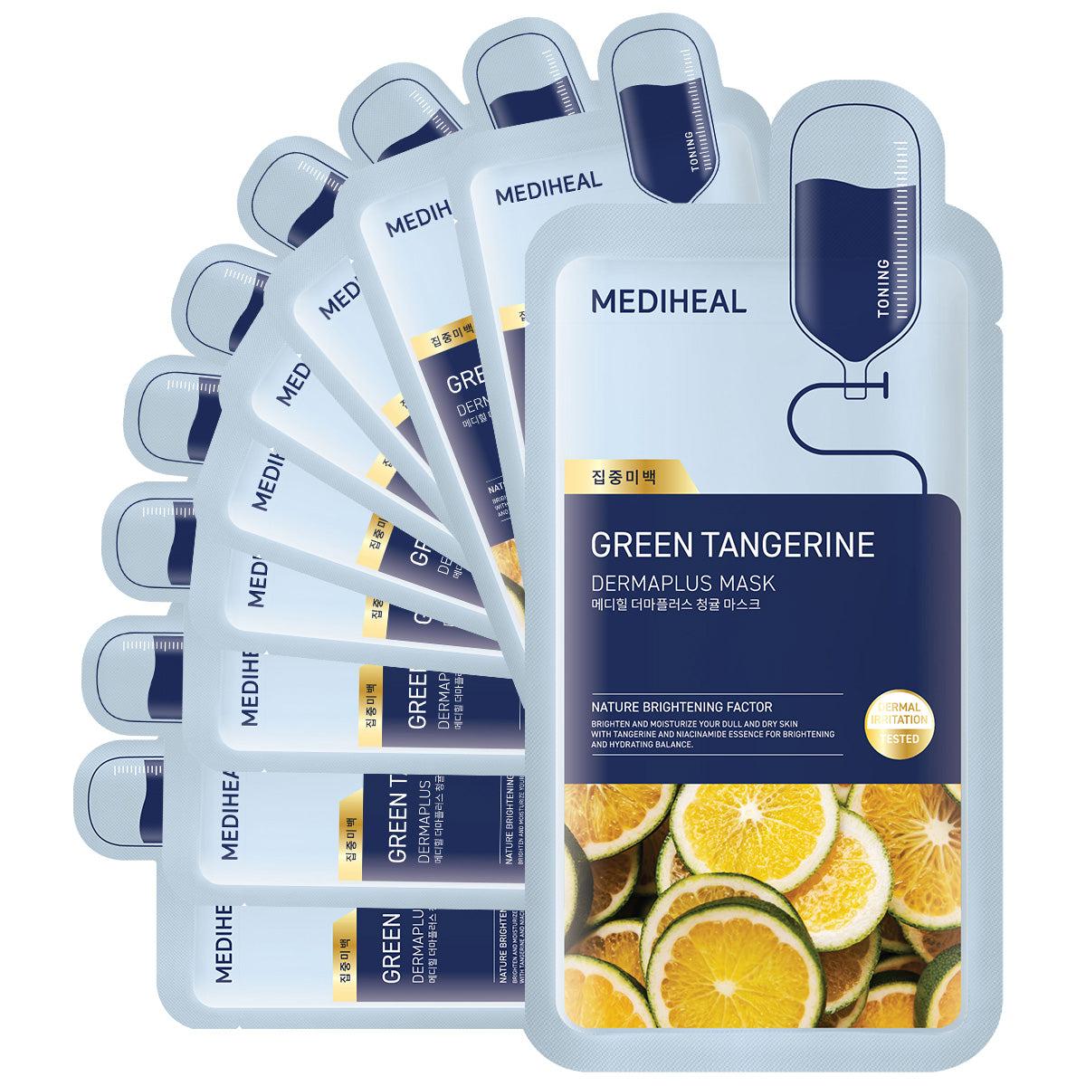 Mediheal Derma Plus Green Tangerine Mask 10ea - Komiko Beauty