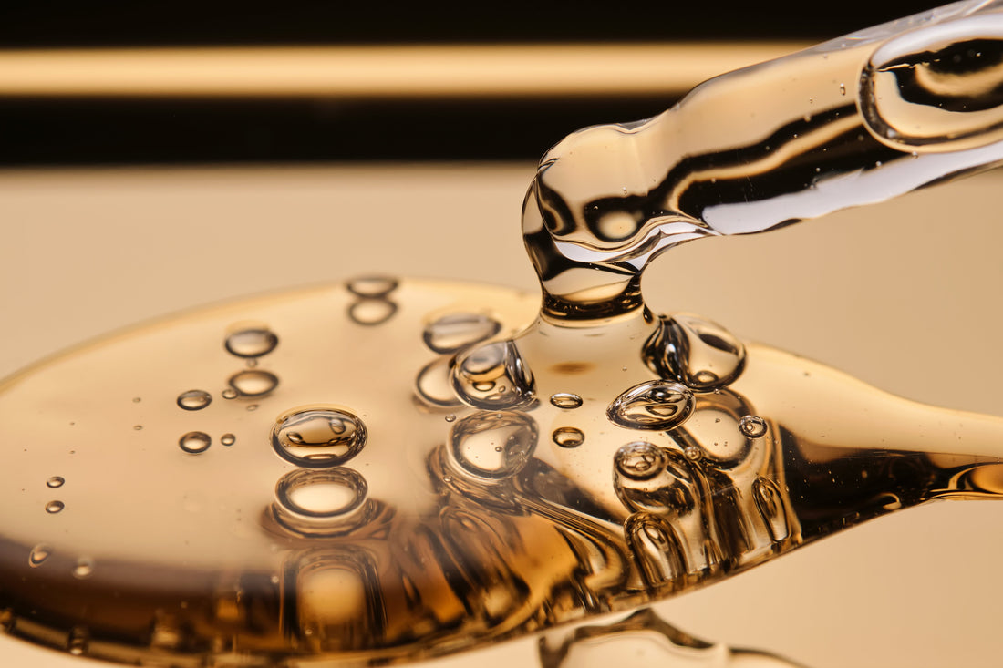 drop of cosmetic on a mirror surface
