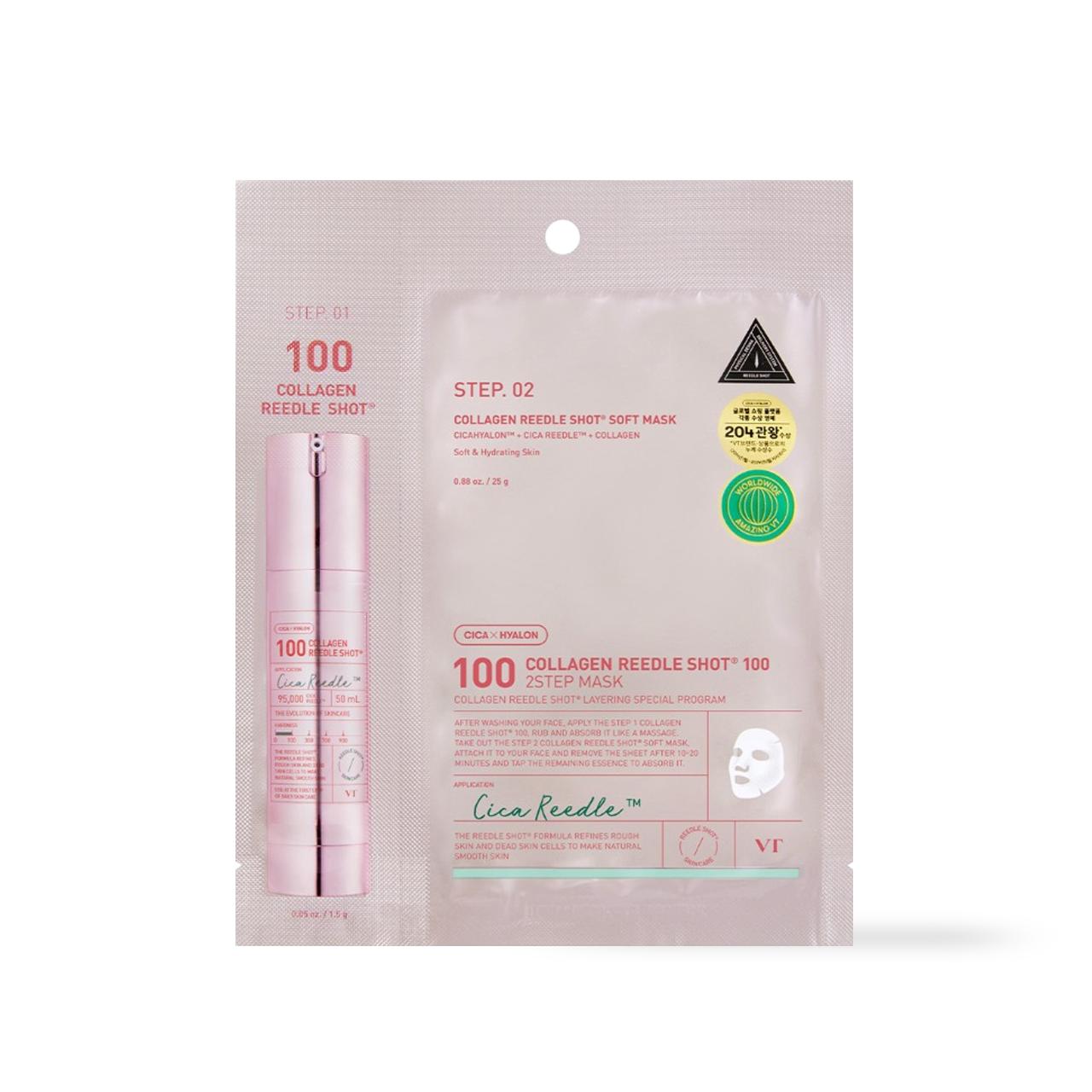 Masque 2 étapes VT Cosmetics COLLAGEN Reedles Shot 100hL