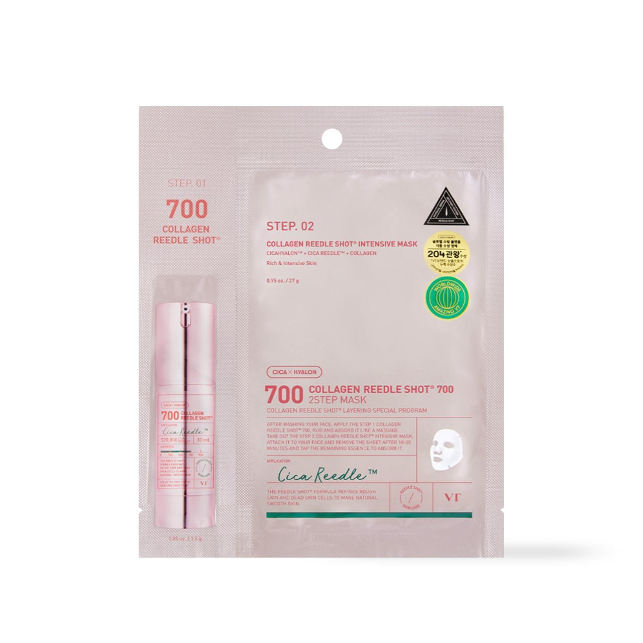 Masque en 2 étapes VT Cosmetics COLLAGEN Reedles Shot 700hL