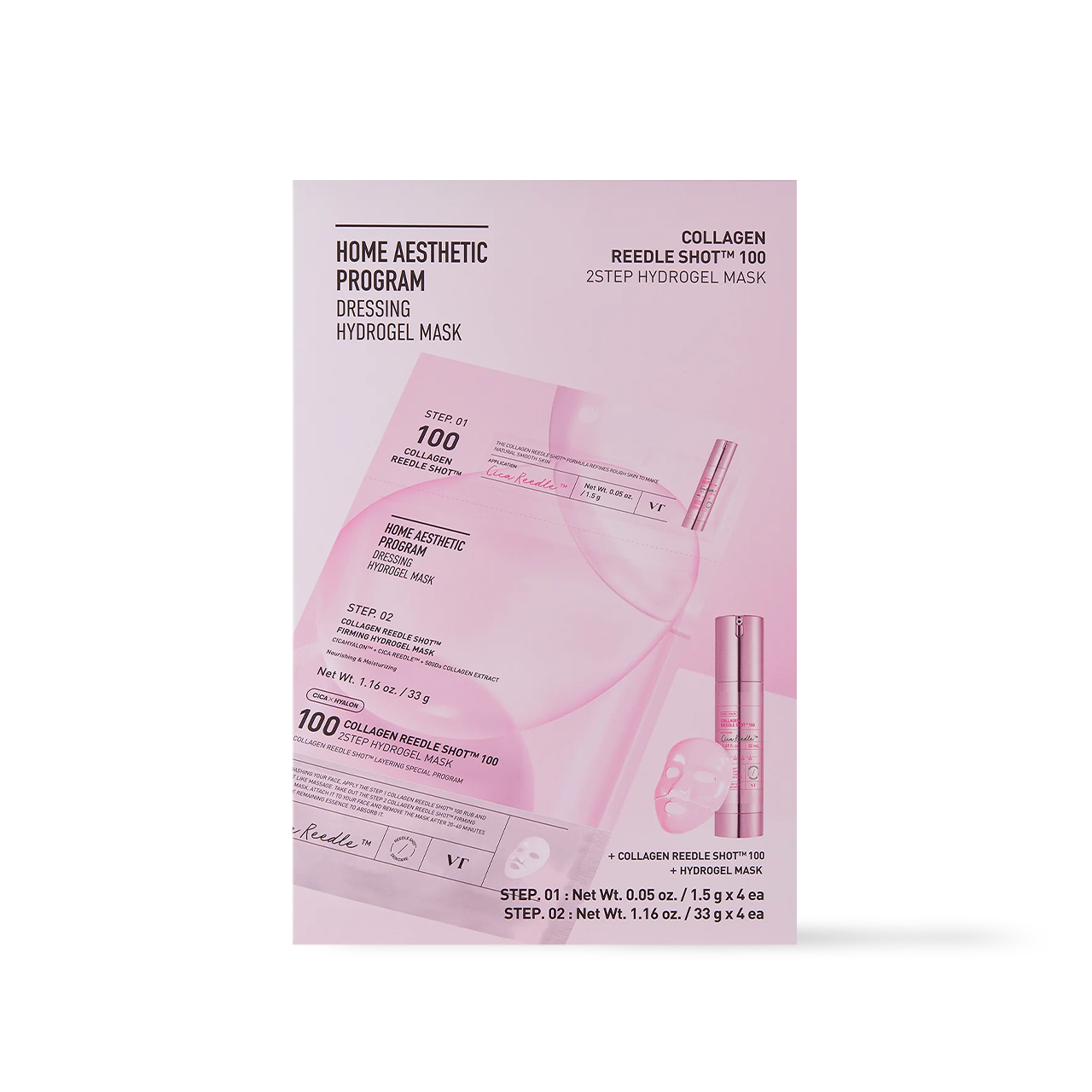 VT Cosmetics COLLAGEN Reedle Shot 100 2STEP Hydrogel Mask - 2type
