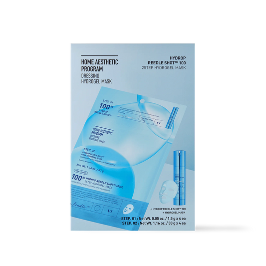 VT Cosmetics HYDROP Reedle Shot 100hl Masque Hydrogel 2 ÉTAPES 4 unités