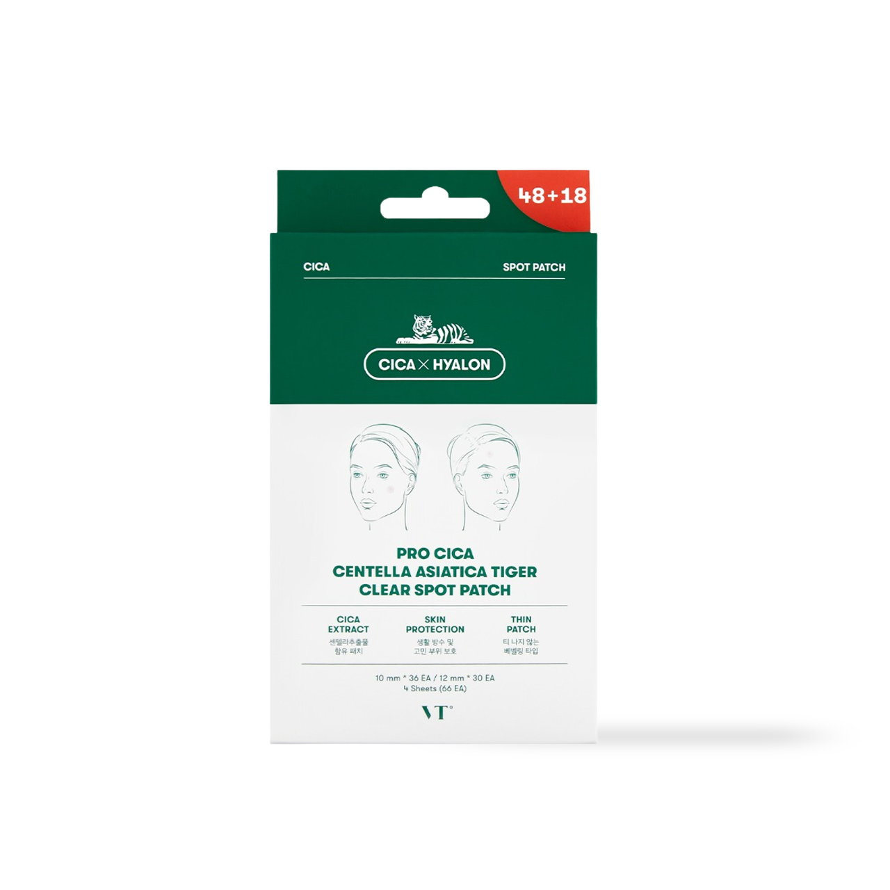 VT Cosmetics PRO CICA Centella Asiatica Tigre Clear Spot Patch 66 unités