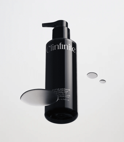 Clinfinite Black Salt & Charcoal Blackhead Deep Cleansing Oil 200ml - Komiko Beauty