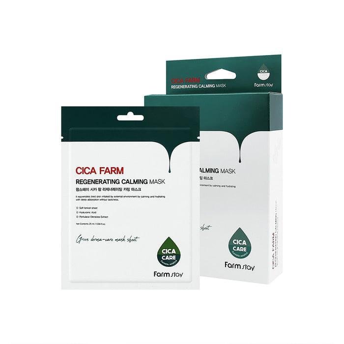 Farmstay Cica Farm Regenerating Calming Mask 25ml*10pcs - Komiko Beauty