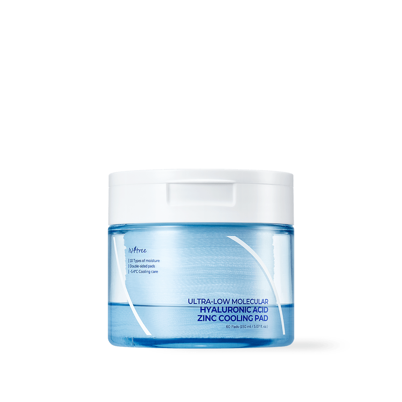Isntree Ultra - Low Molecular Hyaluronic Acid Zinc Cooling Pad 150ml 60ea - Komiko Beauty