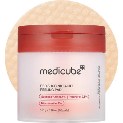 Medicube Red Succinic Acid Peeling Pads 70pcs - Komiko Beauty