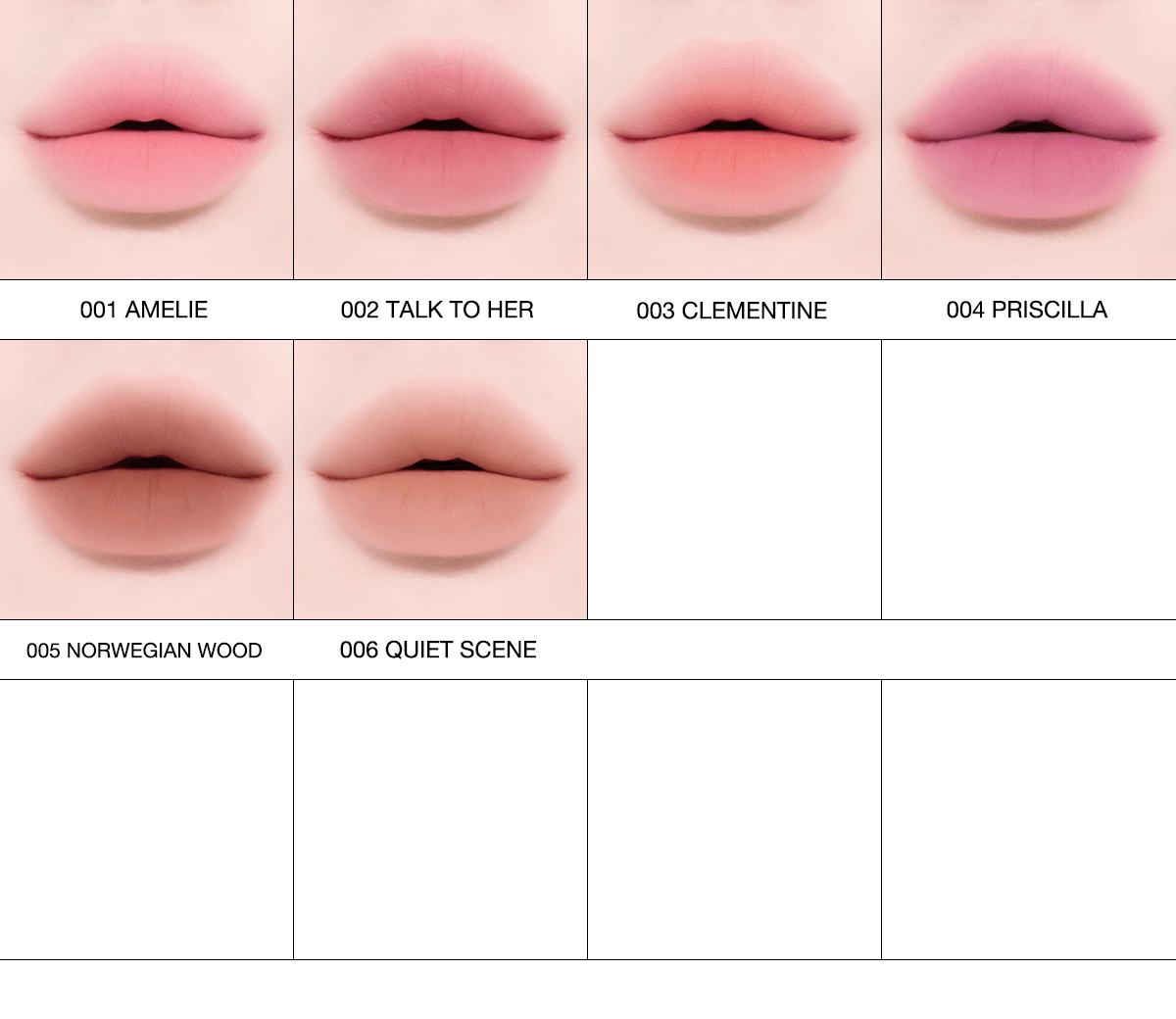 Tiptoe Mousse Tang Lip Matter - 6 Colors - Komiko Beauty
