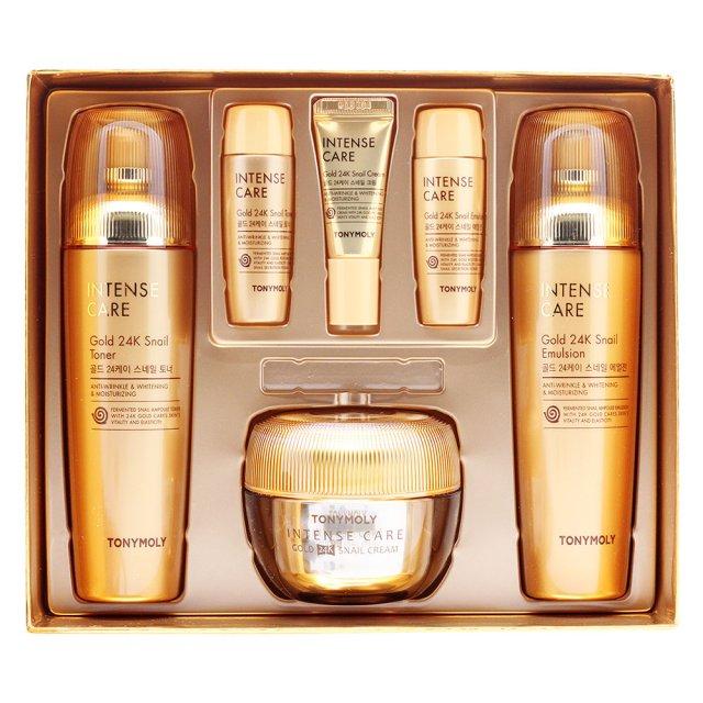 TONYMOLY Intense Care Gold 24K Snail Skincare Set of 3 - Komiko Beauty