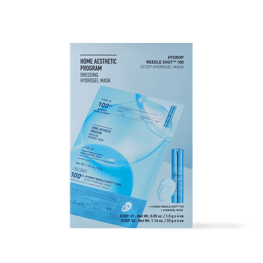 VT Cosmetics HYDROP Reedle Shot 100hl 2STEP Hydrogel Mask - 2Type - Komiko Beauty