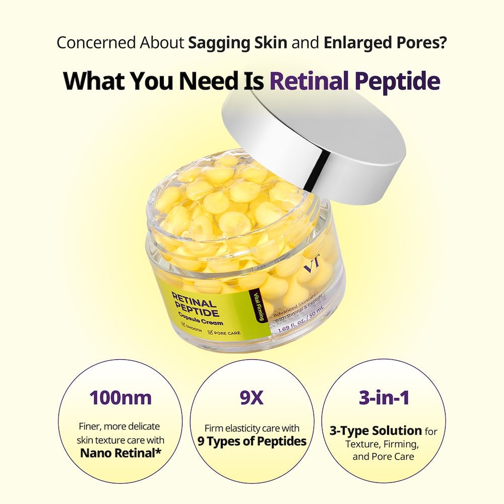 VT Cosmetics Retinal Peptide Hyaluronic Capsule Cream 50ml - Komiko BeautyMoisturizer