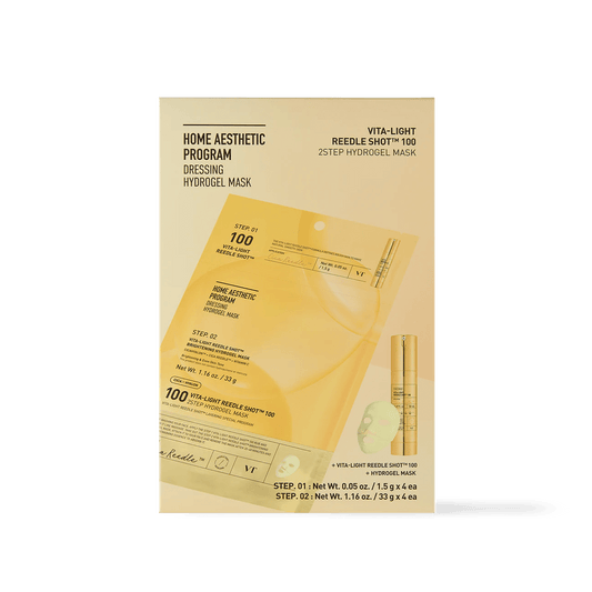 VT Cosmetics VITA - LIGHT Reedle Shot 100 2STEP Hydrogel Mask 4ea - Komiko Beauty